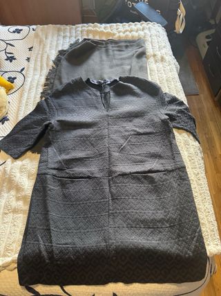 Vestido de cuadros azul y blanco