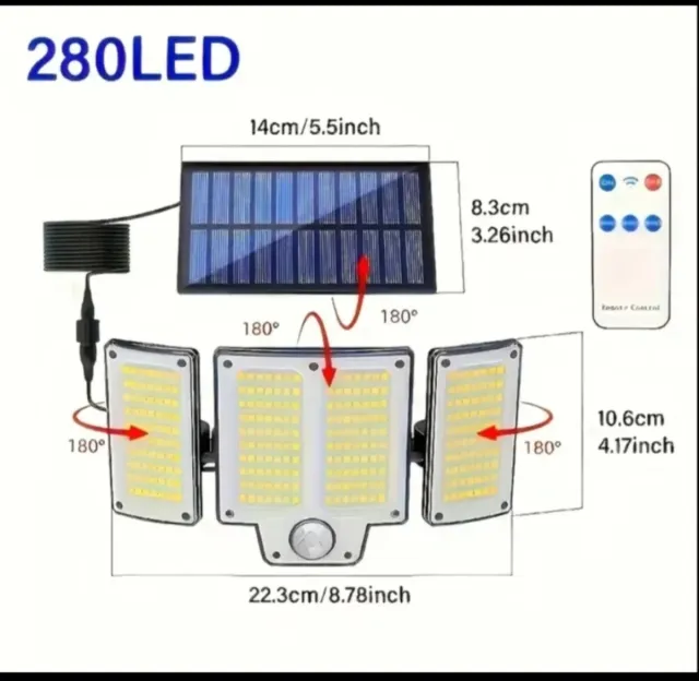 2 Focos Solares LED 280