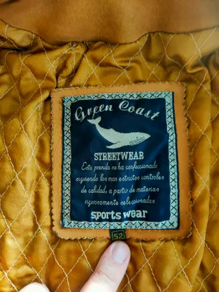 Chaqueta de cuero hombre beige Gruesa tipo aviador