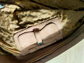 Chaqueta de cuero hombre beige Gruesa tipo aviador