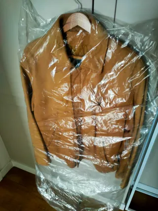 Chaqueta de cuero hombre beige Gruesa tipo aviador