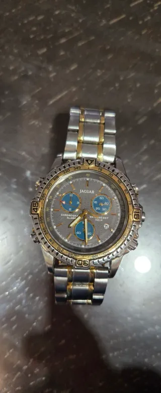 Reloj Jaguar Cronógrafo Alarma Oro Plata