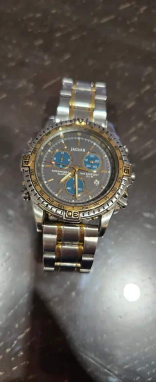 Reloj Jaguar Cronógrafo Alarma Oro Plata