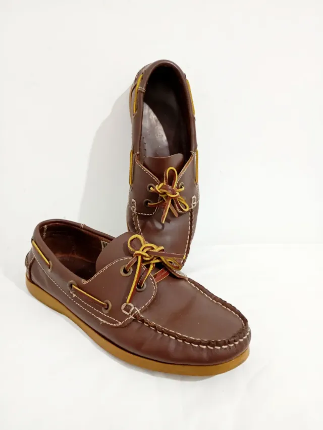Zapatos náuticos vintage piel marrones T41