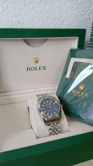 Reloj Rolex Azul y Plateado