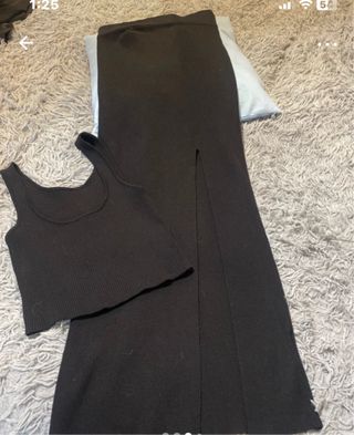 Conjunto Falda Larga y Top Negro