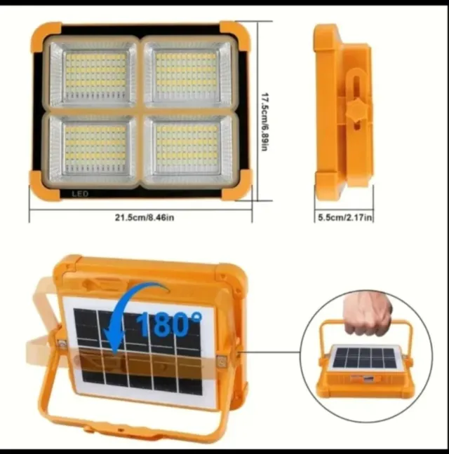 Lanterna Solar LED com Bateria Recarregável Grande