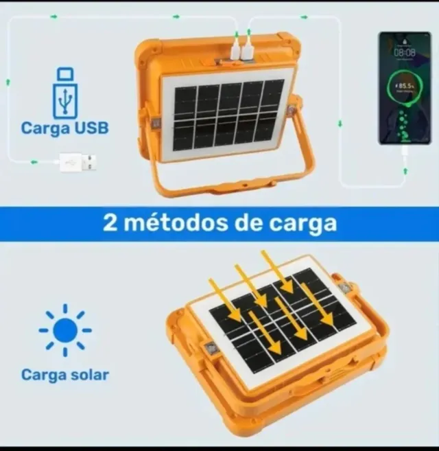 Lanterna Solar LED com Bateria Recarregável Grande