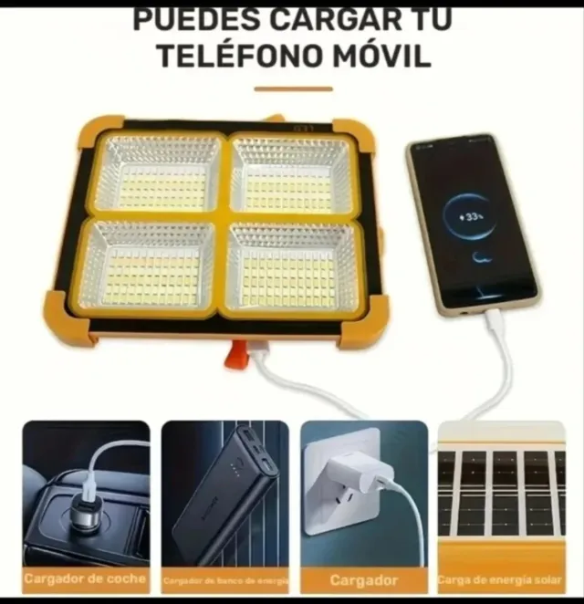 Lanterna Solar LED com Bateria Recarregável Grande