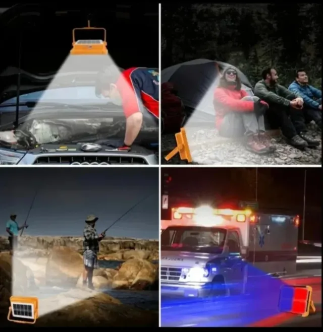 Lanterna Solar LED com Bateria Recarregável Grande