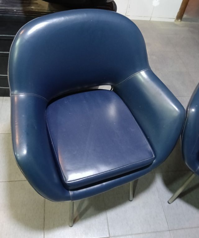 Pareja Sillones Vintage Azul Marino