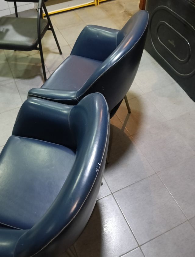 Pareja Sillones Vintage Azul Marino