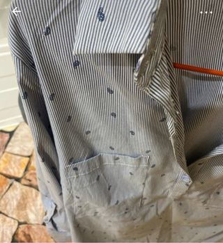 Camisa rayas dibujo azul y blanco