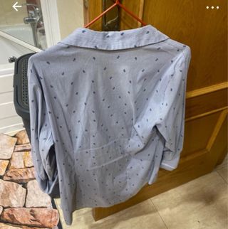 Camisa rayas dibujo azul y blanco