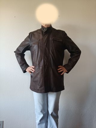 Cazadora Piel Hombre Tres Cuartos Vintage