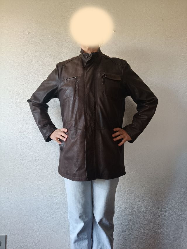Cazadora Piel Hombre Tres Cuartos Vintage