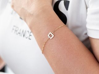 pulsera oro 18k con piedra con circonita