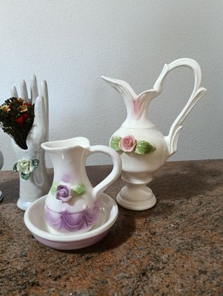 Lote figuras y jarrones porcelana 1970-1990