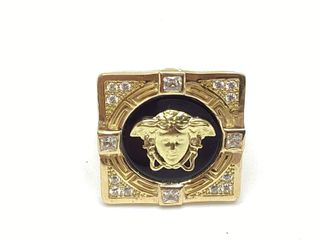 sello oro 18k con piedra con circonita