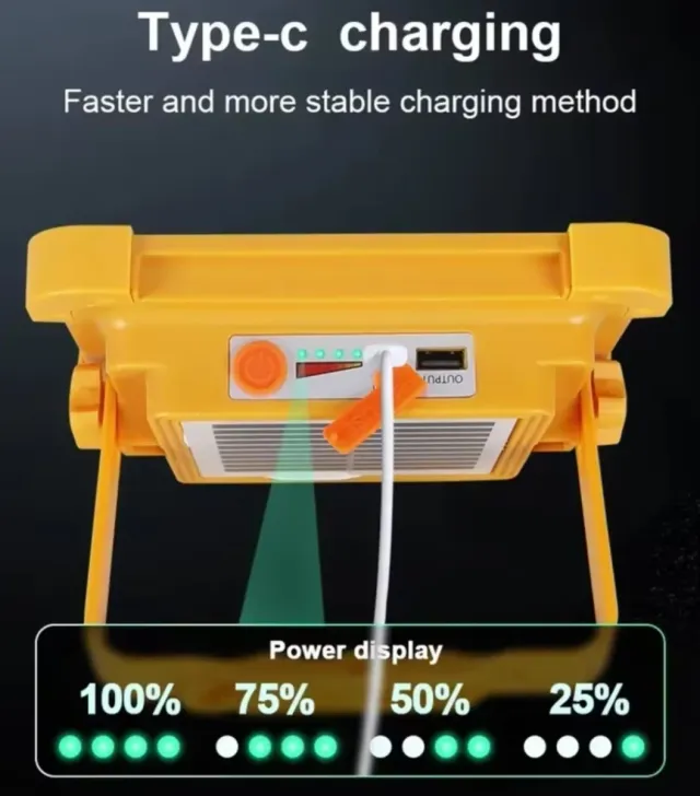 Foco Solar LED Portátil Recarregável