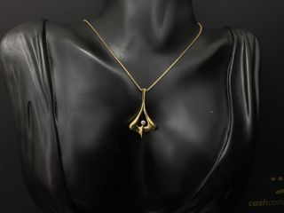 cadena oro 18k con piedra con diamante 20cm
