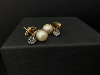 pendientes oro 18k con piedra con diamante