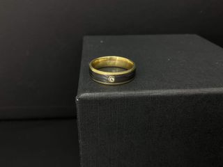 alianza oro 18k con piedra con diamante t. 11 (16,24 mm)