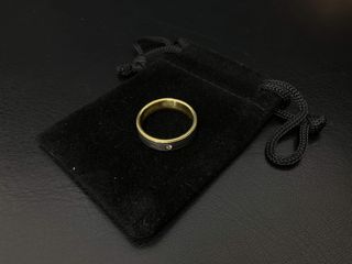 alianza oro 18k con piedra con diamante t. 11 (16,24 mm)
