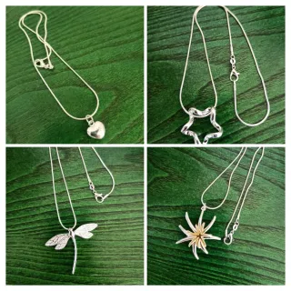 Colgantes de Plata: Corazón, Estrella, Libélula,