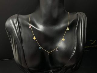 cadena oro 18k con piedra 22cm