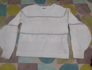 Jersey mujer plateado y blanco