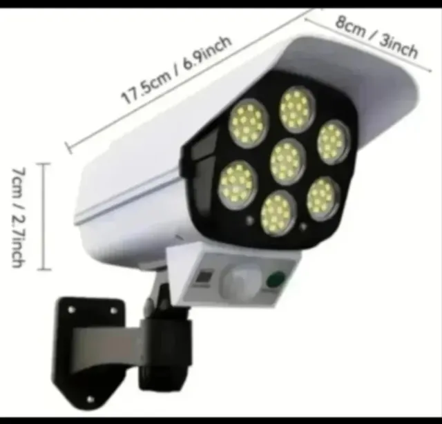 2 Focos Solares LED Simulador Câmera Vigilância