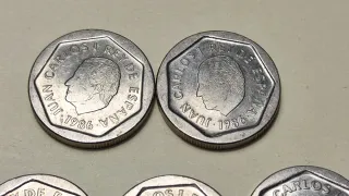 Lote 8 monedas 200 pesetas 1986, 1987 y 1988