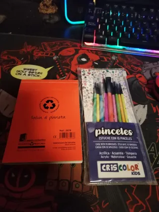 Pinceles Criscolor Kids y libreta ecológica