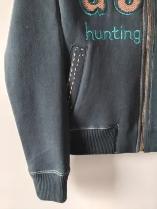 Giacca Guru zip blu navy con logo ricamato