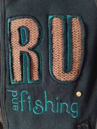 Giacca Guru zip blu navy con logo ricamato