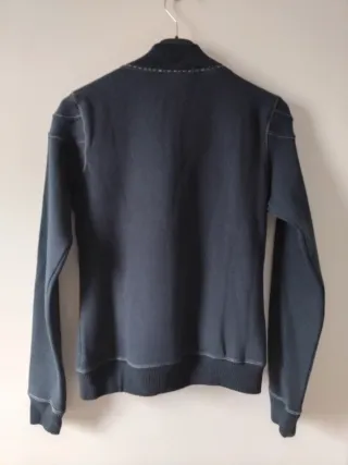 Giacca Guru zip blu navy con logo ricamato