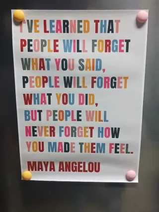 Poster c/Citação de Maya Angelou