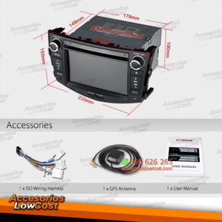 RADIO GPS DVD 2 DIN 7” ESPECÍFICO PARA TOYOTA RAV