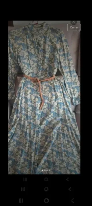 Vestido floral verde y azul