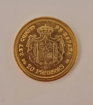 MONEDA DE 20 PESETAS DE ALFONSO XIII - 1892.