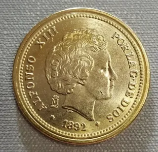 MONEDA DE 20 PESETAS DE ALFONSO XIII - 1892.