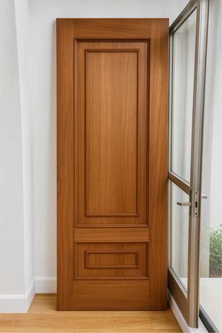 Puerta madera clásica con molduras