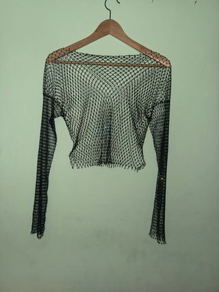 Top Malla Brillante Festival Talla Única