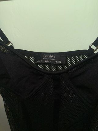 Body Corset Negro Transparente