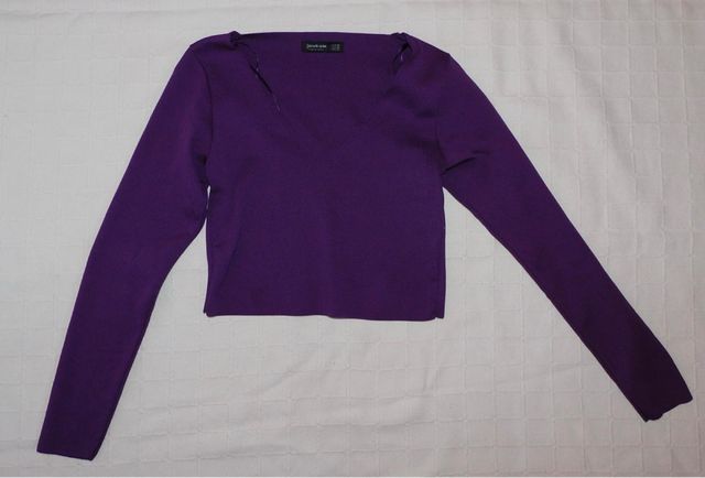 Jersey Stradivarius morado manga larga