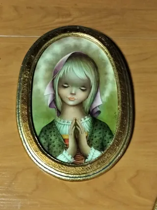 Pintura de niña rezando (2).