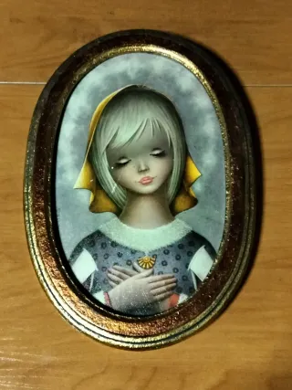 Pintura de niña rezando (2).