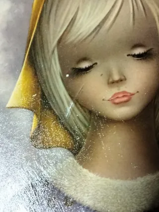 Pintura de niña rezando (2).