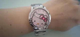 Reloj Hello Kitty Rosa y Plateado